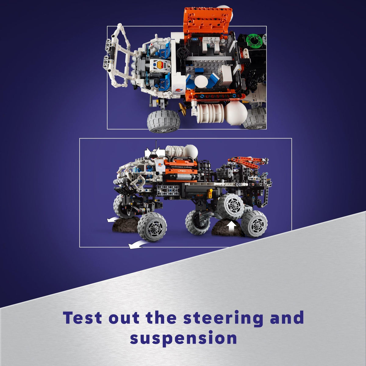 LEGO Technic Mars Crew Exploration Rover elevator function provides interior access