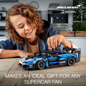 LEGO Technic McLaren Senna GTR engine detail with moving pistons for engineering appreciation
