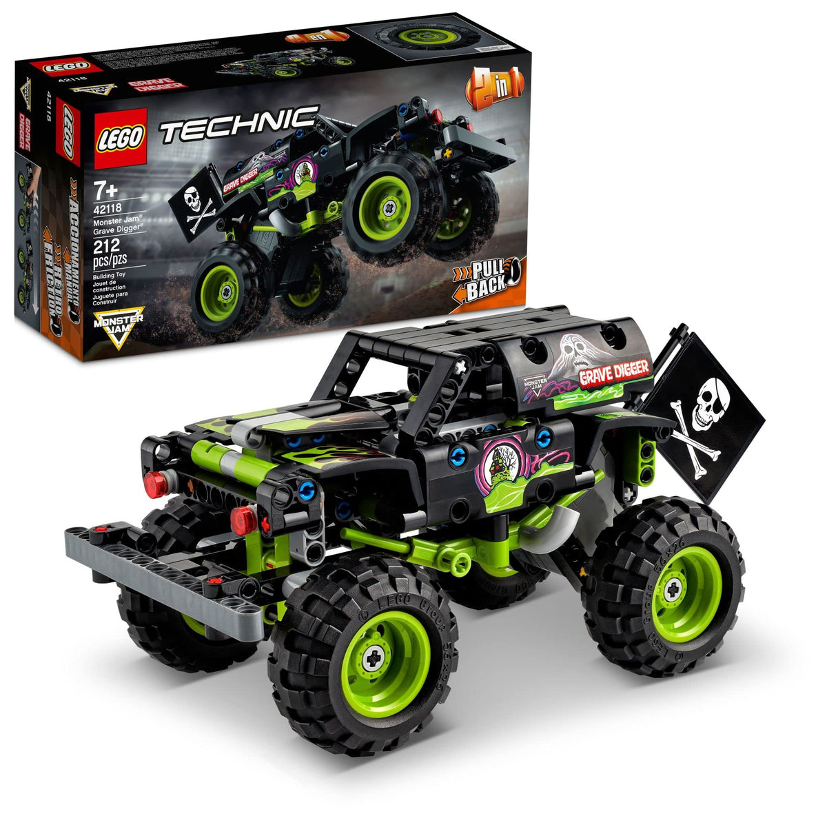 LEGO Technic Grave Digger 42118 pull-back motor for quick action