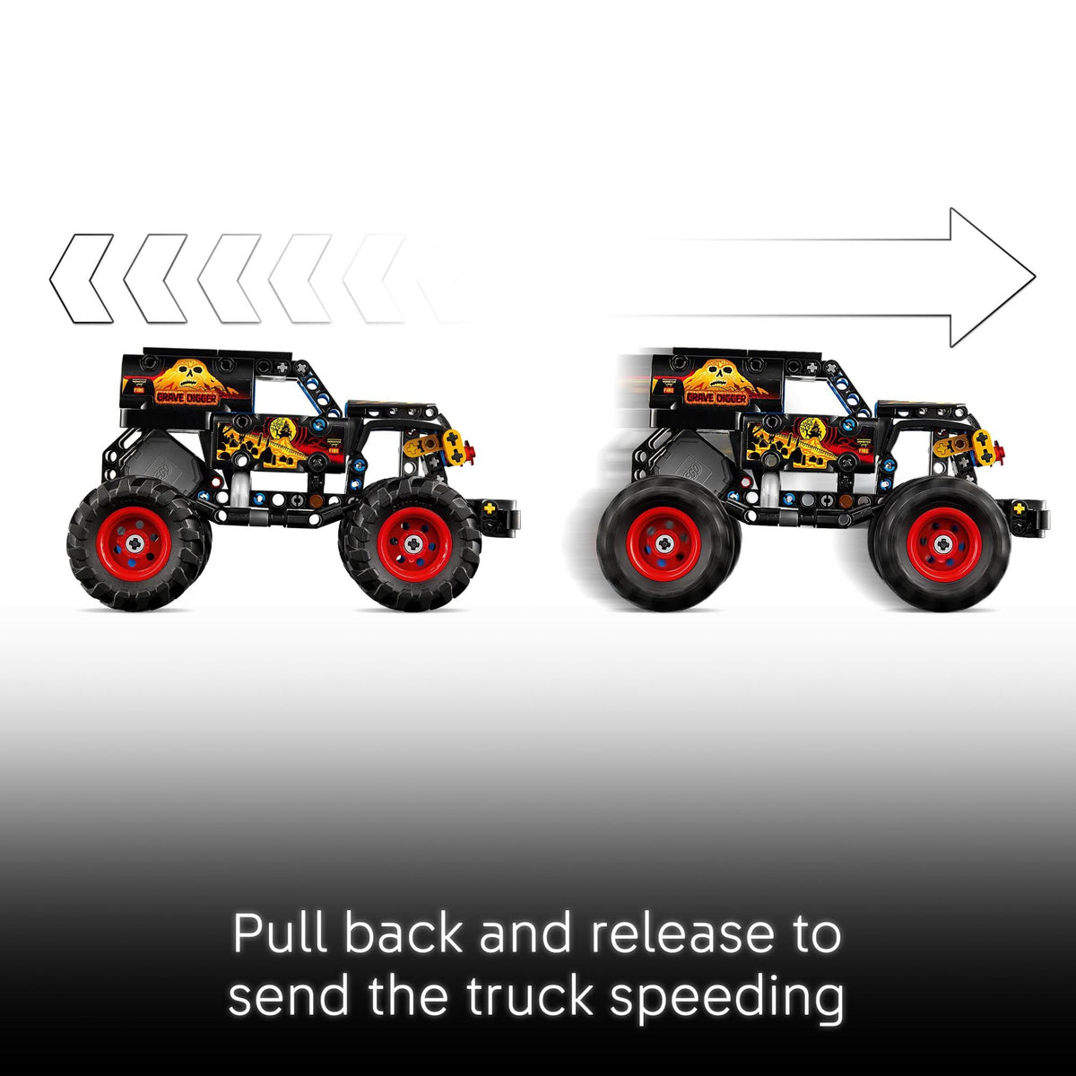 LEGO Technic Grave Digger Fire and Ice pull-back action ready for speedy stunts