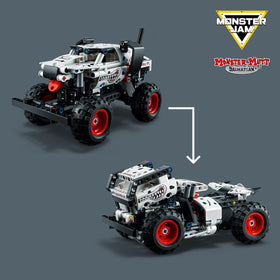 LEGO Monster Jam Dalmatian 2-in-1 converts to a racing truck for versatile building fun.