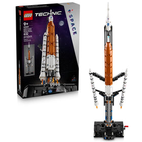 LEGO Technic NASA Artemis rocket assembly for STEM learning.