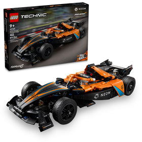 LEGO Technic NEOM McLaren Formula E pull-back car ready for fast play