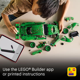 LEGO Technic Porsche 911 GT3 R Rexy AO racing car dinosaur graphics showcase.