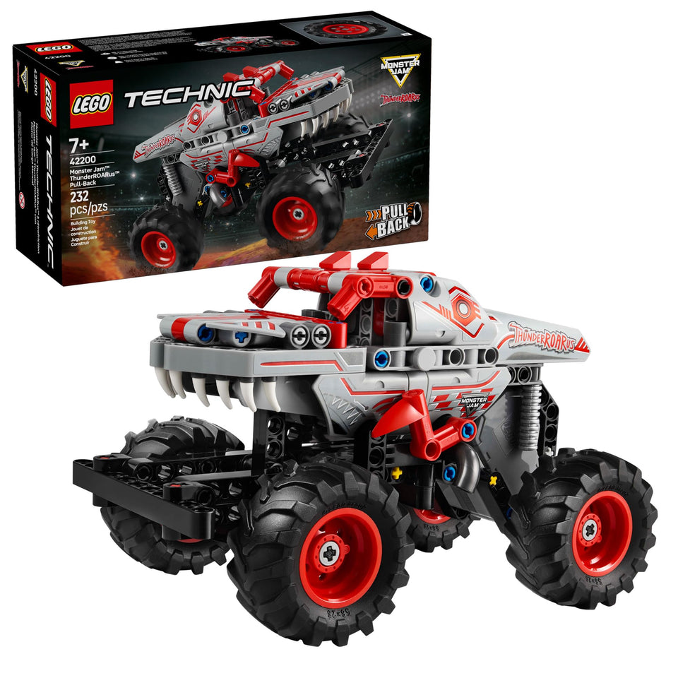 LEGO Technic ThunderROARus pull-back truck front view for quick indoor speeds
