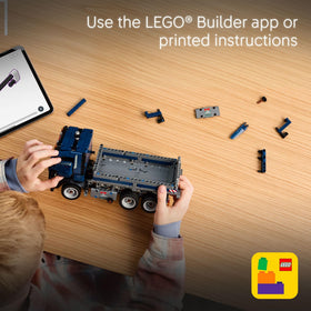 LEGO Technic tipping dump truck complete model ready for play and display.