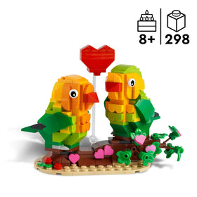 LEGO Valentine Lovebirds with a big red heart, perfect gift idea
