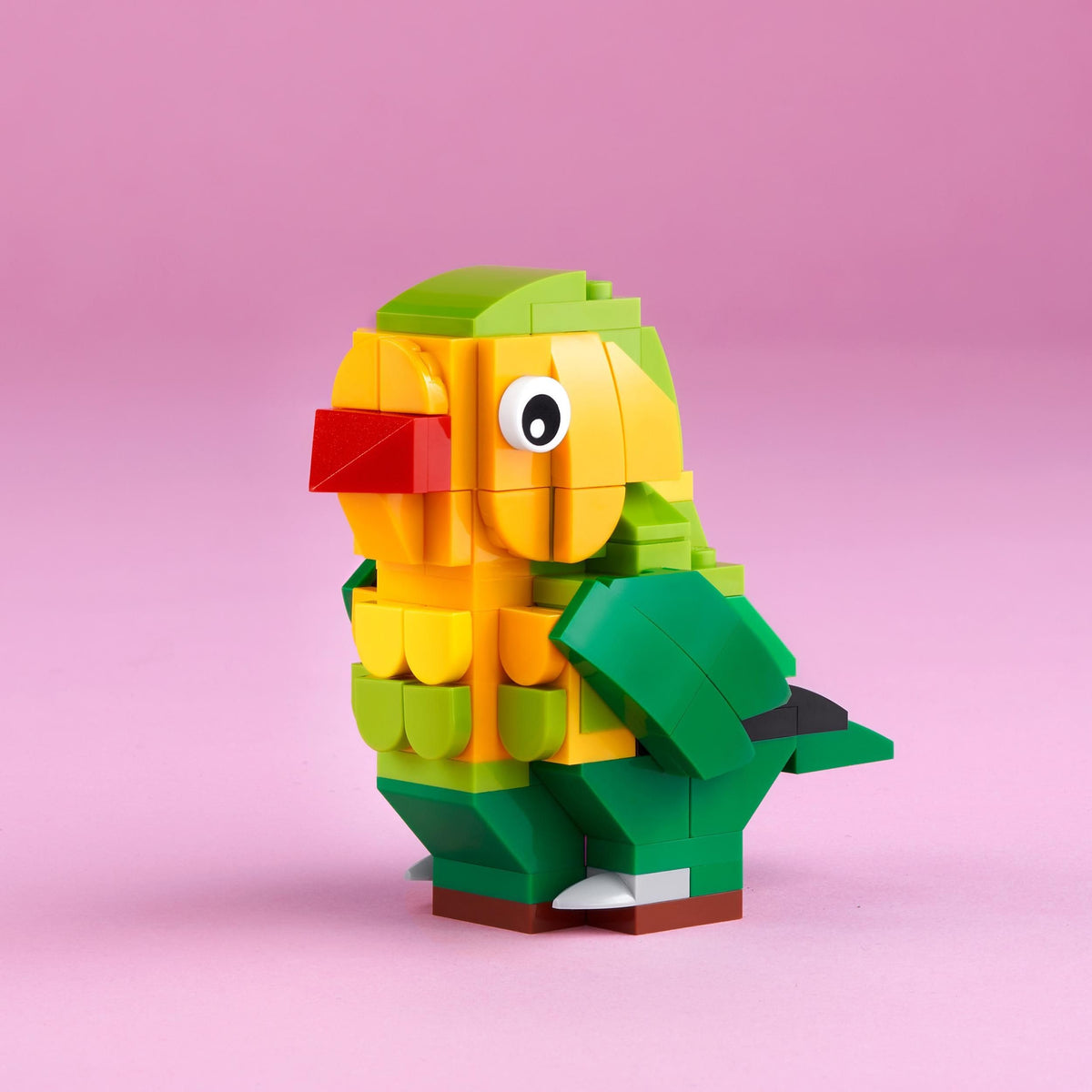 LEGO Valentine Lovebirds perched on a detailed branch with flowers