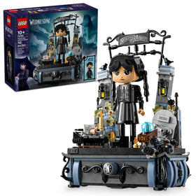 LEGO Wednesday Addams figure with poseable joints for dynamic play and display