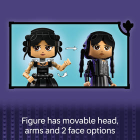 LEGO Wednesday Addams two outfits for switching scenes and storytelling