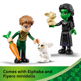 Brick-built desk stores the Grimmerie in LEGO Wicked Elphaba's Retreat