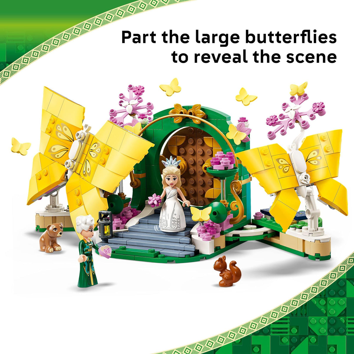 LEGO Wicked Glinda's Wedding Day heart-shaped invitation setup for plot twists