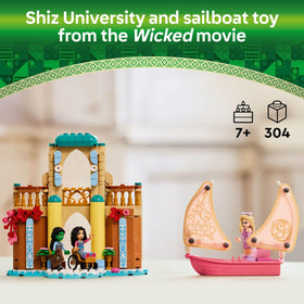 LEGO Wicked Shiz University building interior supports multi-scene dollhouse play.