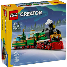 LEGO Winter Holiday Train front view with festive colors for family play