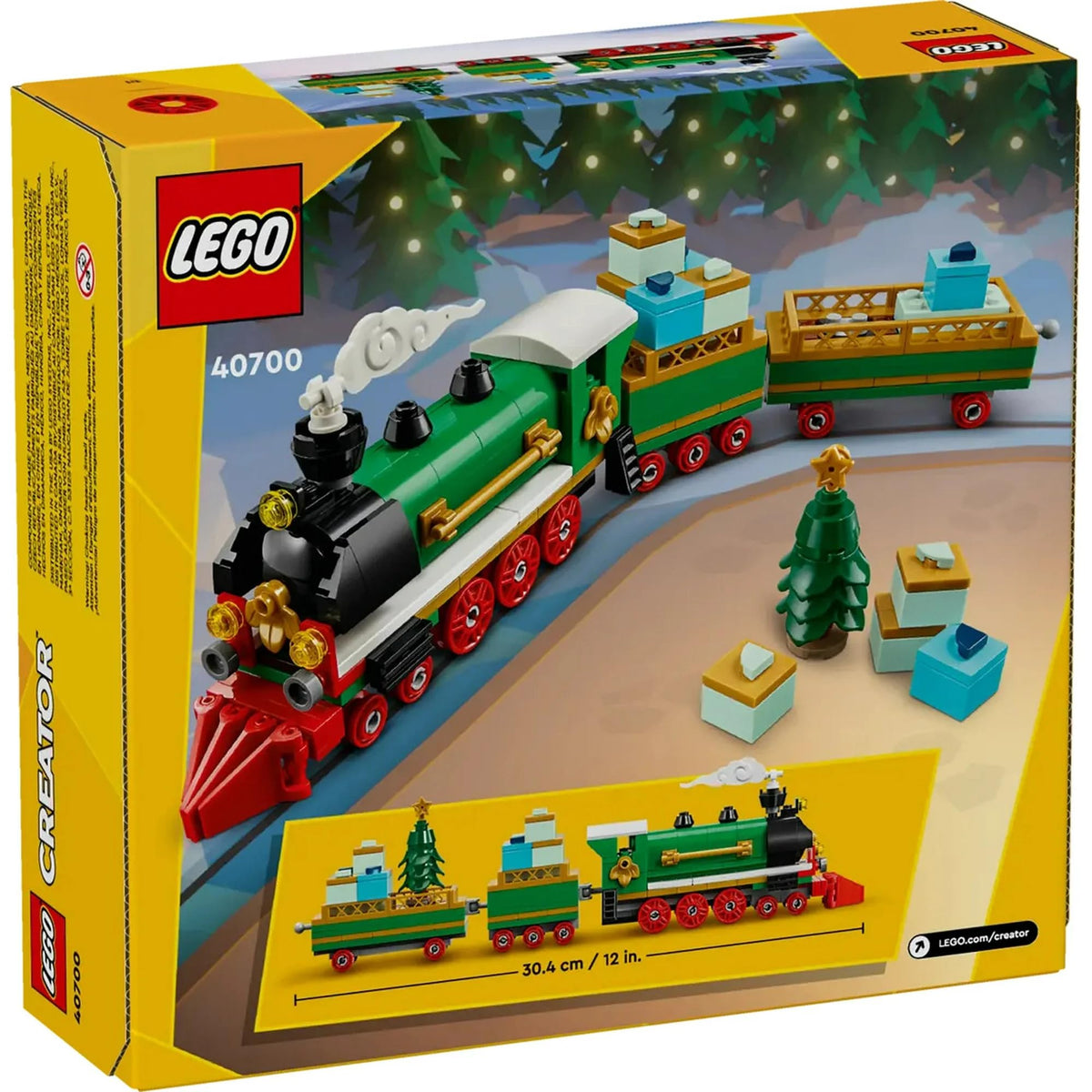 LEGO Winter Holiday Train side view highlighting modular design for seasonal setups