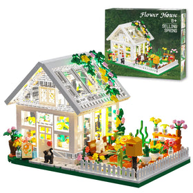 LEGPS YYDS Flower House LED front view with warm glow for cozy play