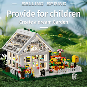 LEGPS YYDS Flower House LED windows and door open for creative scenes