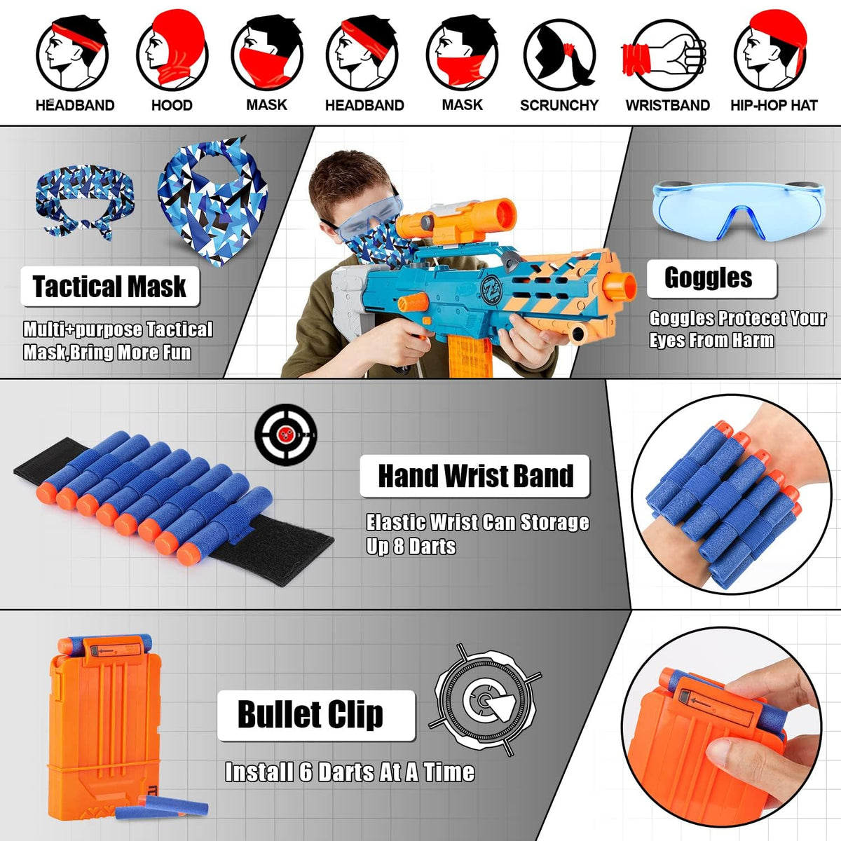 Thirty refill darts included for extended Nerf battles and planning