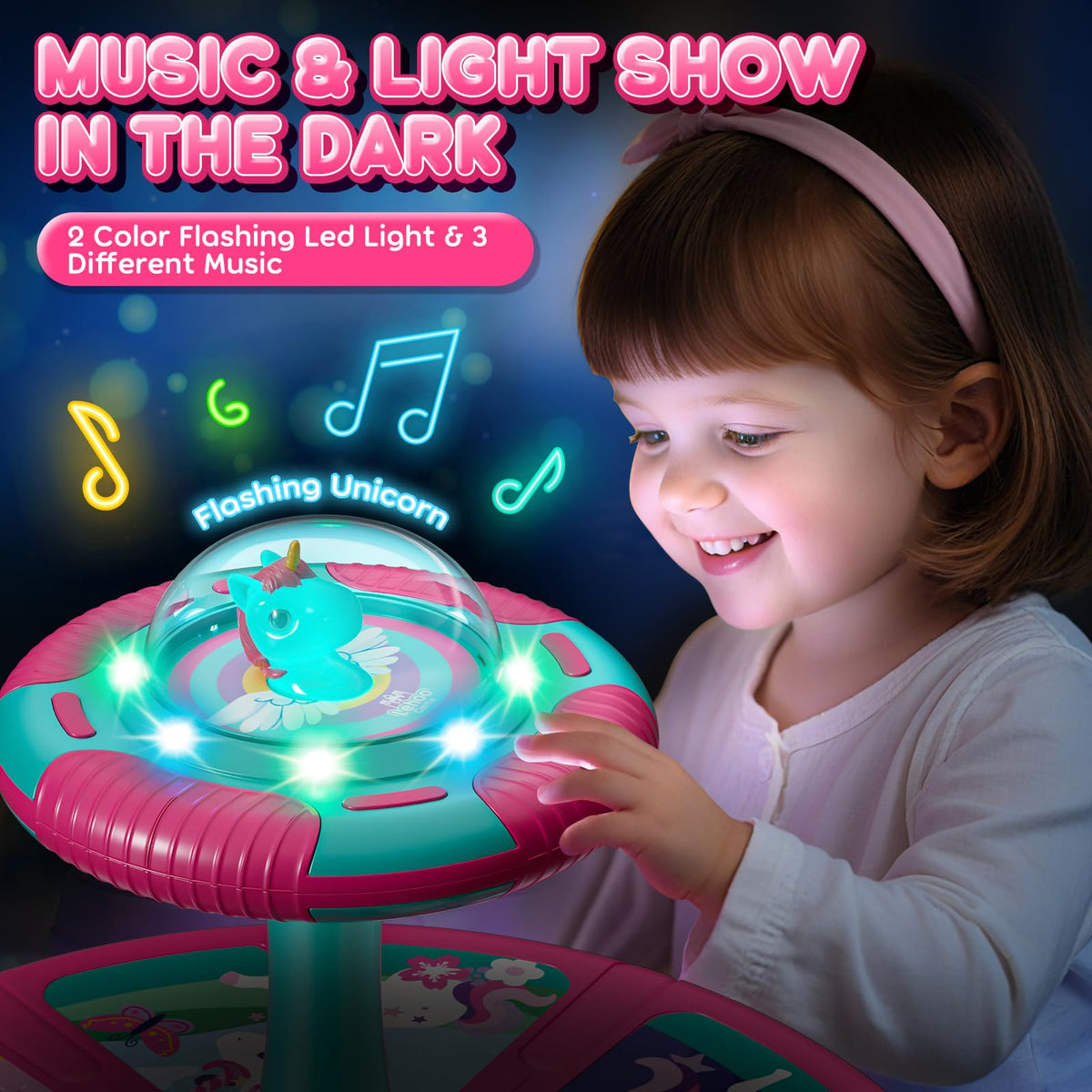 Lehoo Castle 360-degree spin supports balance and coordination through controlled turns.