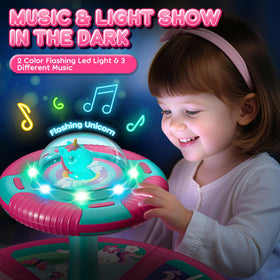 Lehoo Castle 360-degree spin supports balance and coordination through controlled turns.