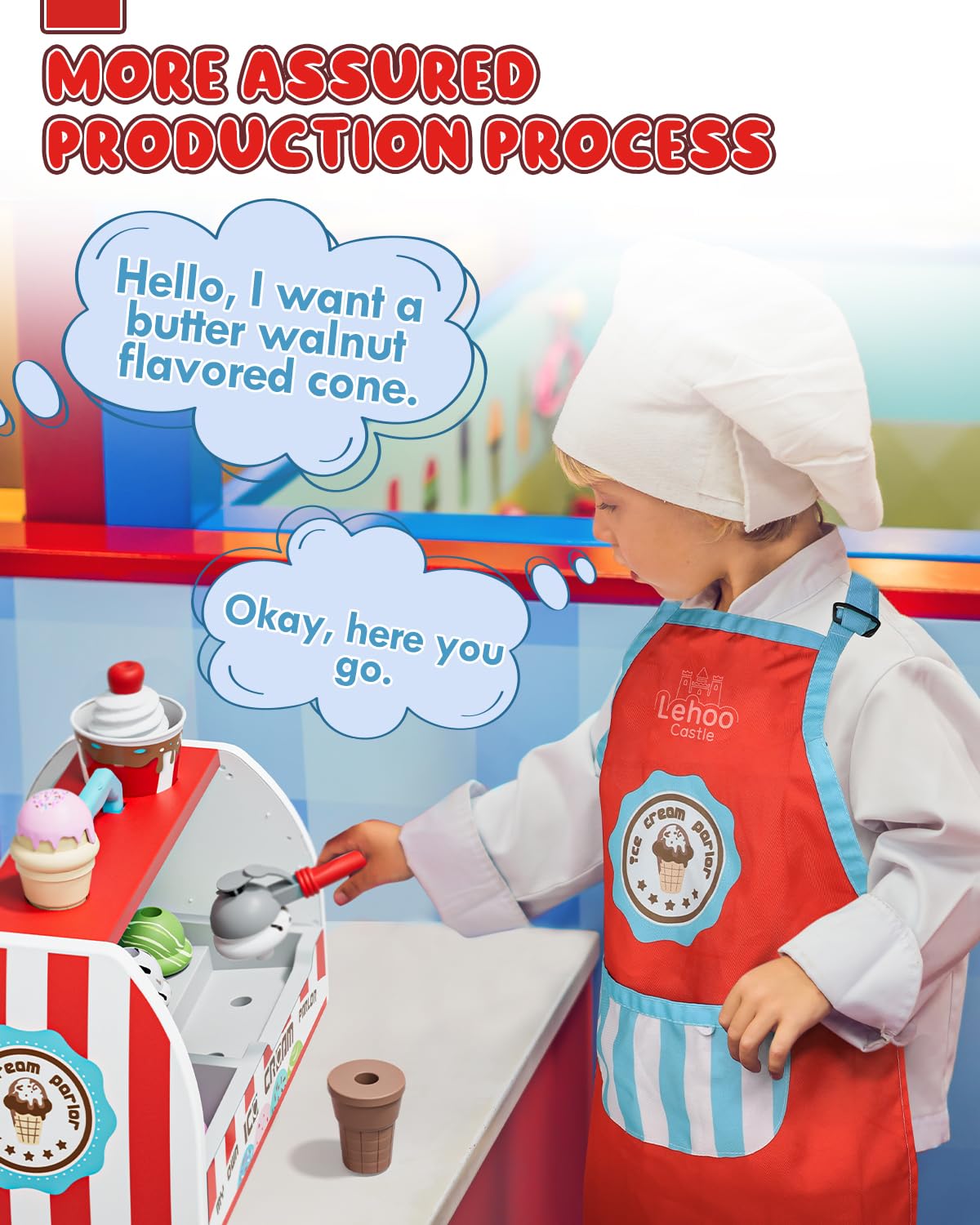 Lehoo Castle apron accessory keeps kids ready for service during play