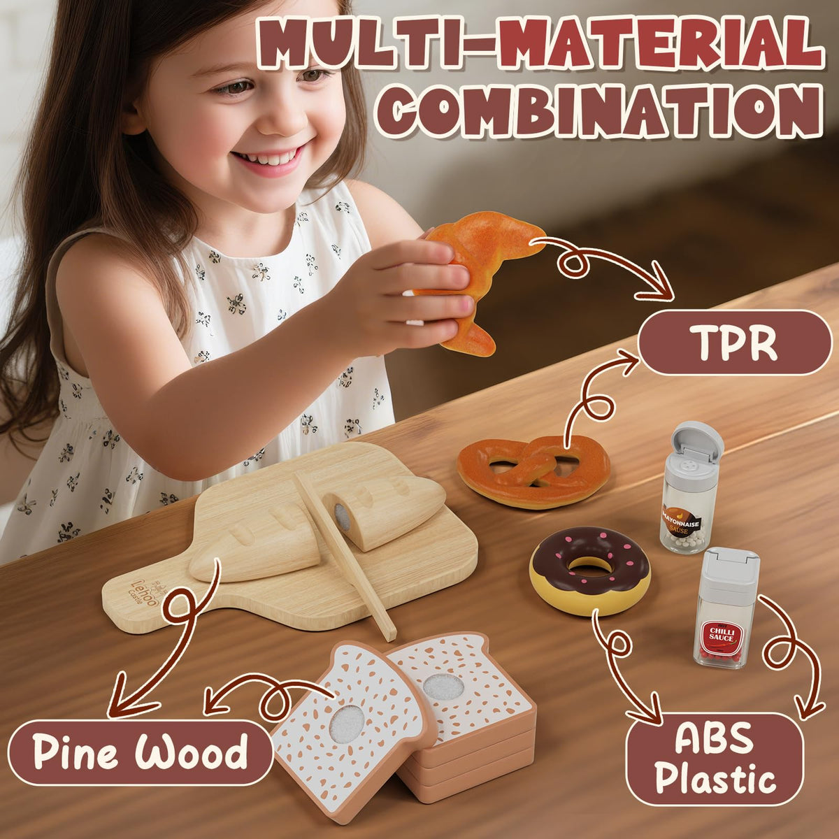 Lehoo Castle bread slices velcro cutting enables safe slicing play