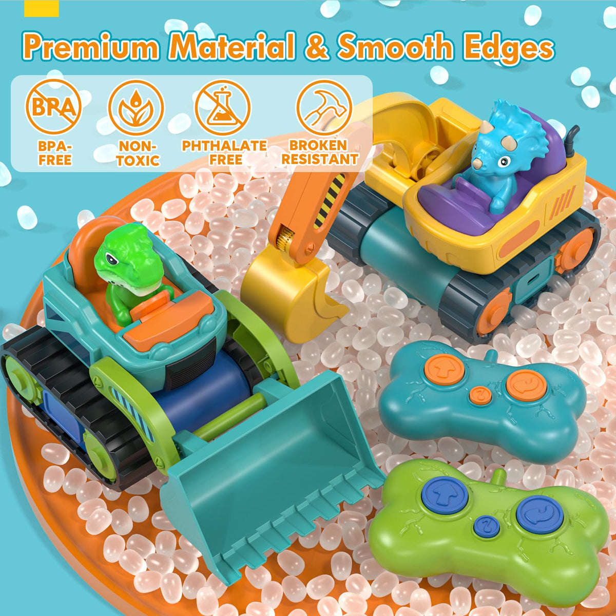 Lehoo Castle bulldozer toy detail showcasing durable construction for active play.
