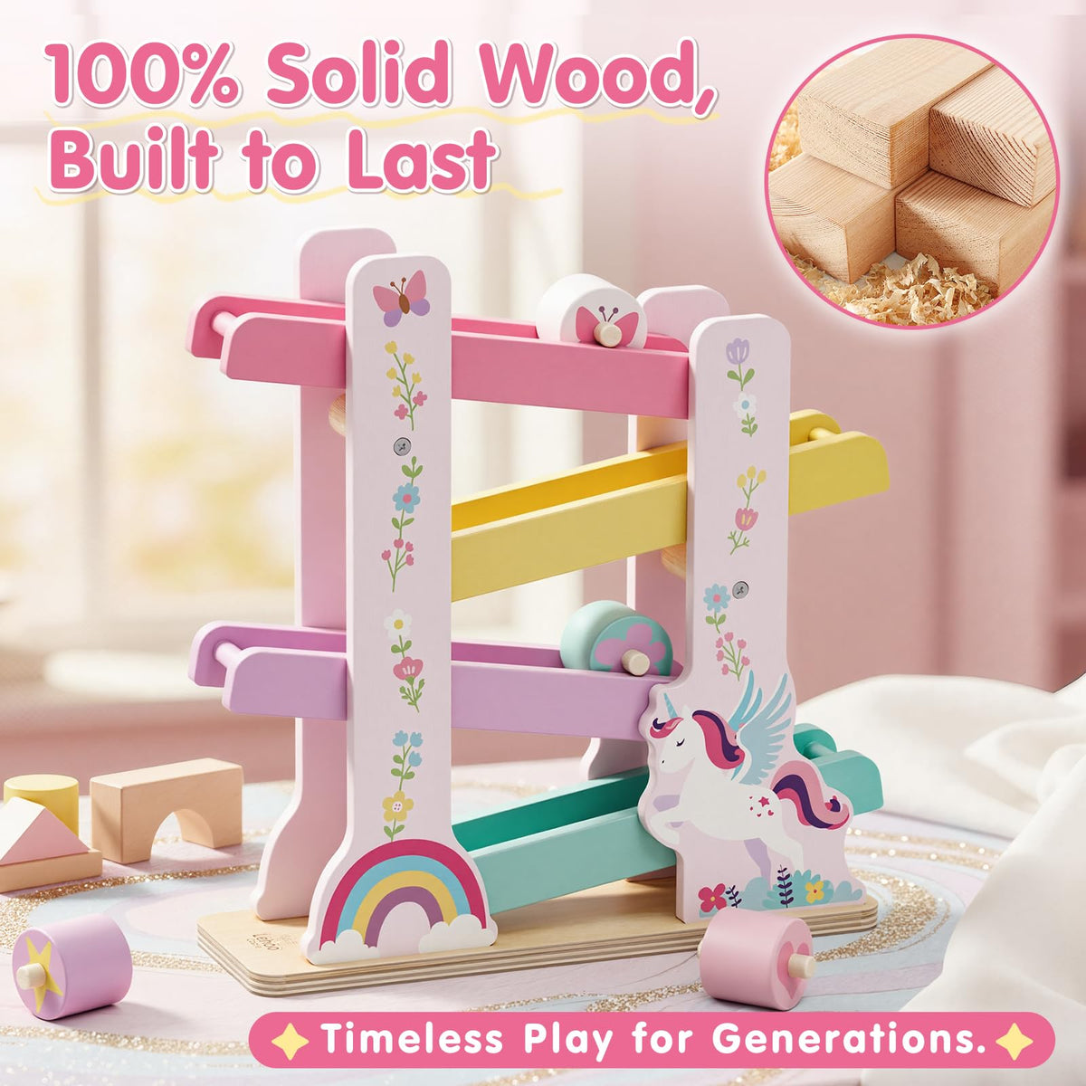 Lehoo Castle drop-and-roll play builds hand-eye coordination and focus.
