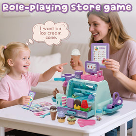 Lehoo Castle child playing ice cream shop with friends.