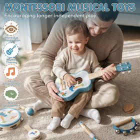 Lehoo Castle dinosaur guitar flute—soft notes encourage listening and breath control.