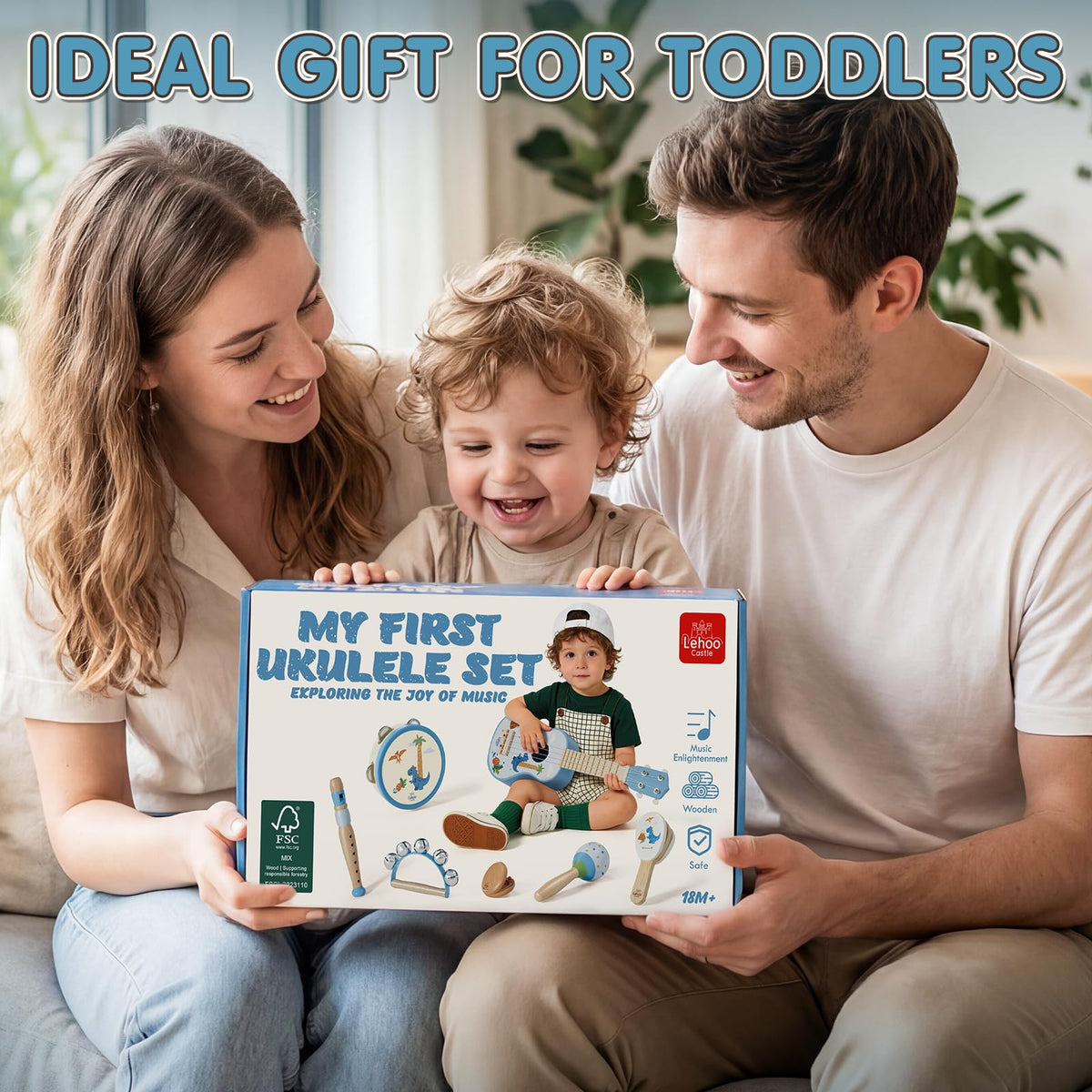 Lehoo Castle dinosaur guitar playtime—family-friendly musical bonding moments.