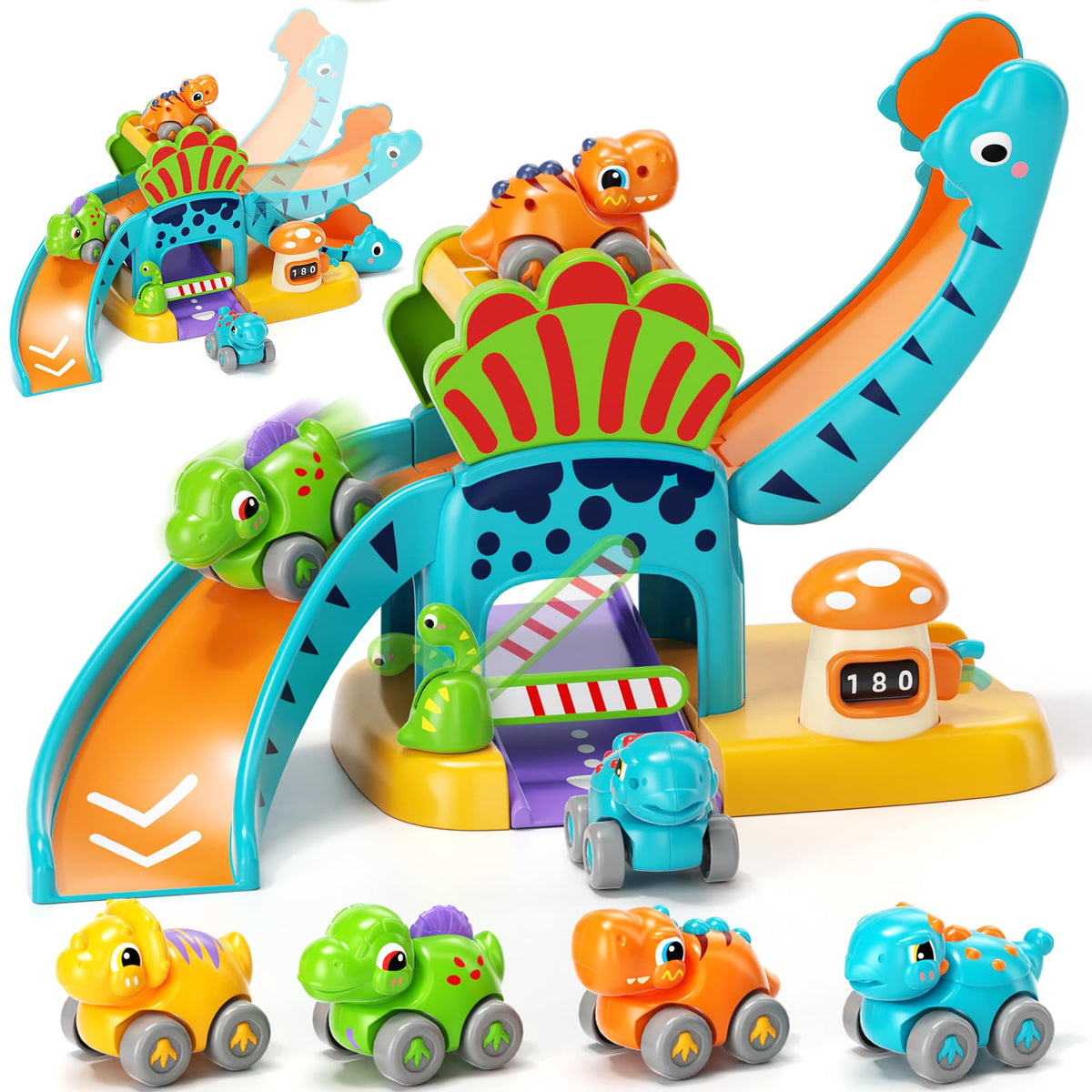 Lehoo Castle dinosaur slide inviting imaginative play for toddlers