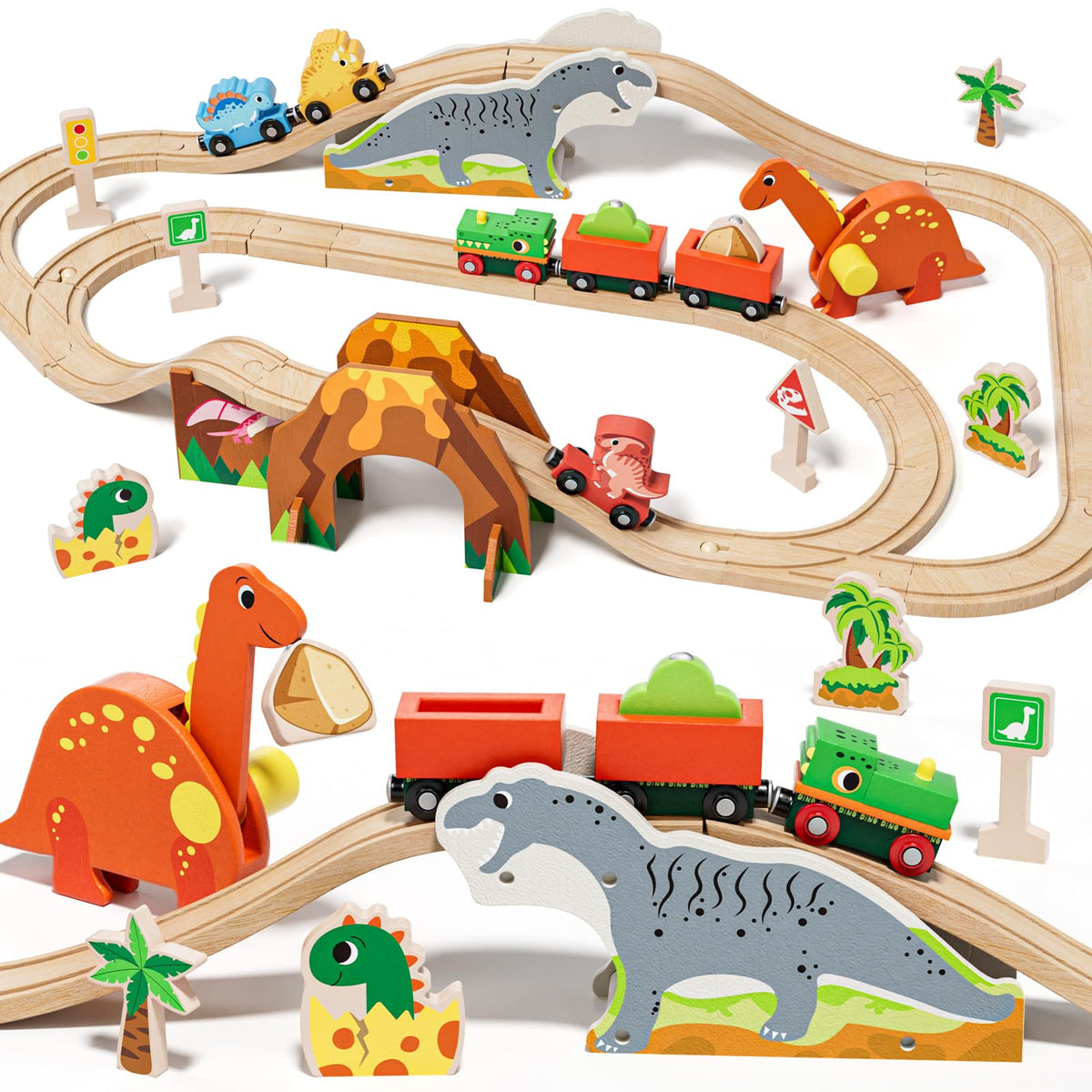 Lehoo Castle dinosaur train engine for imaginative play and motor skill development.