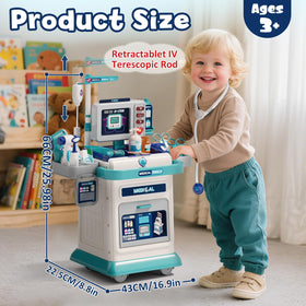 Lehoo Castle doctor cart side view showing swivel wheels for easy movement