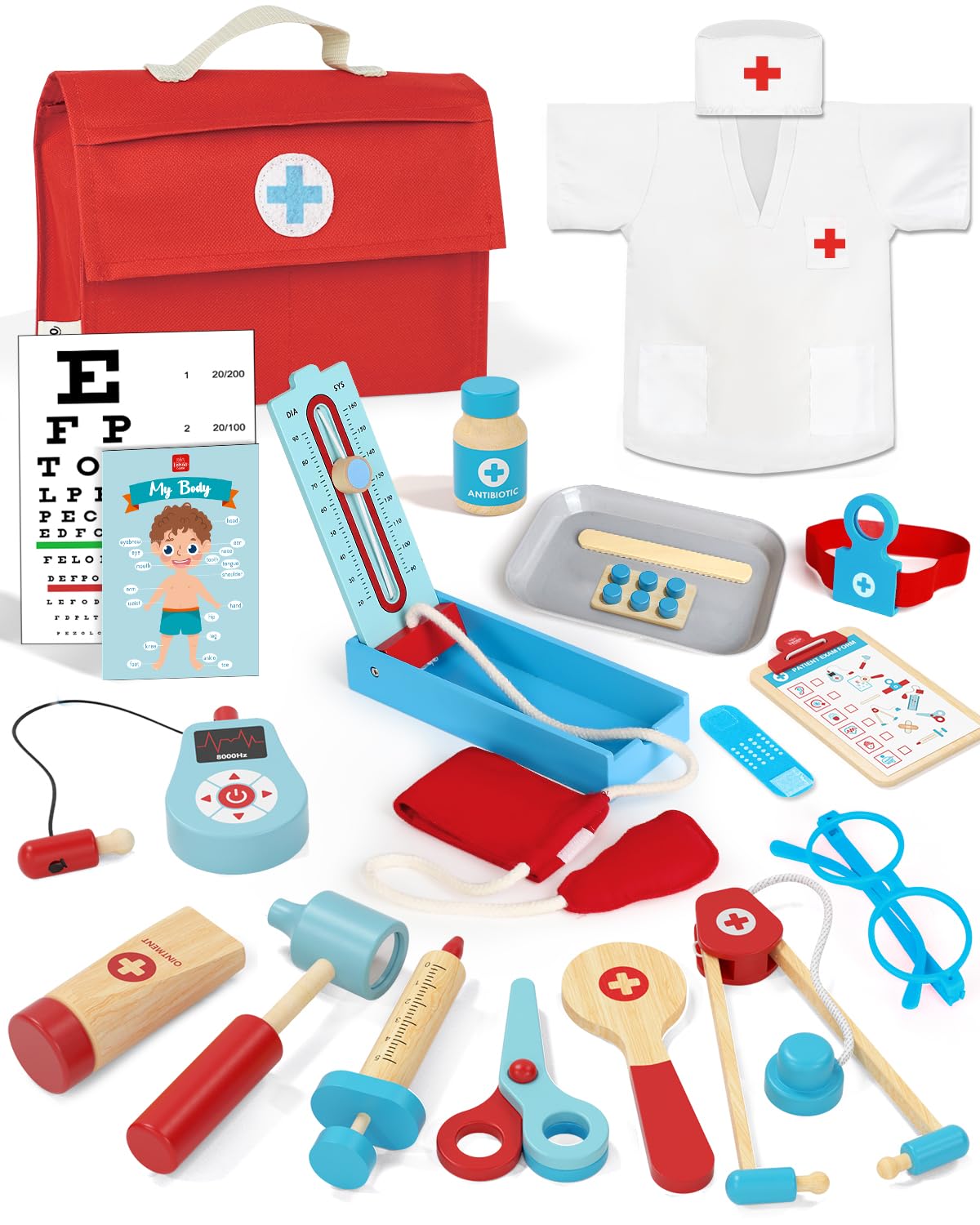 Lehoo Castle Doctor Kit full gear for imaginative play and learning
