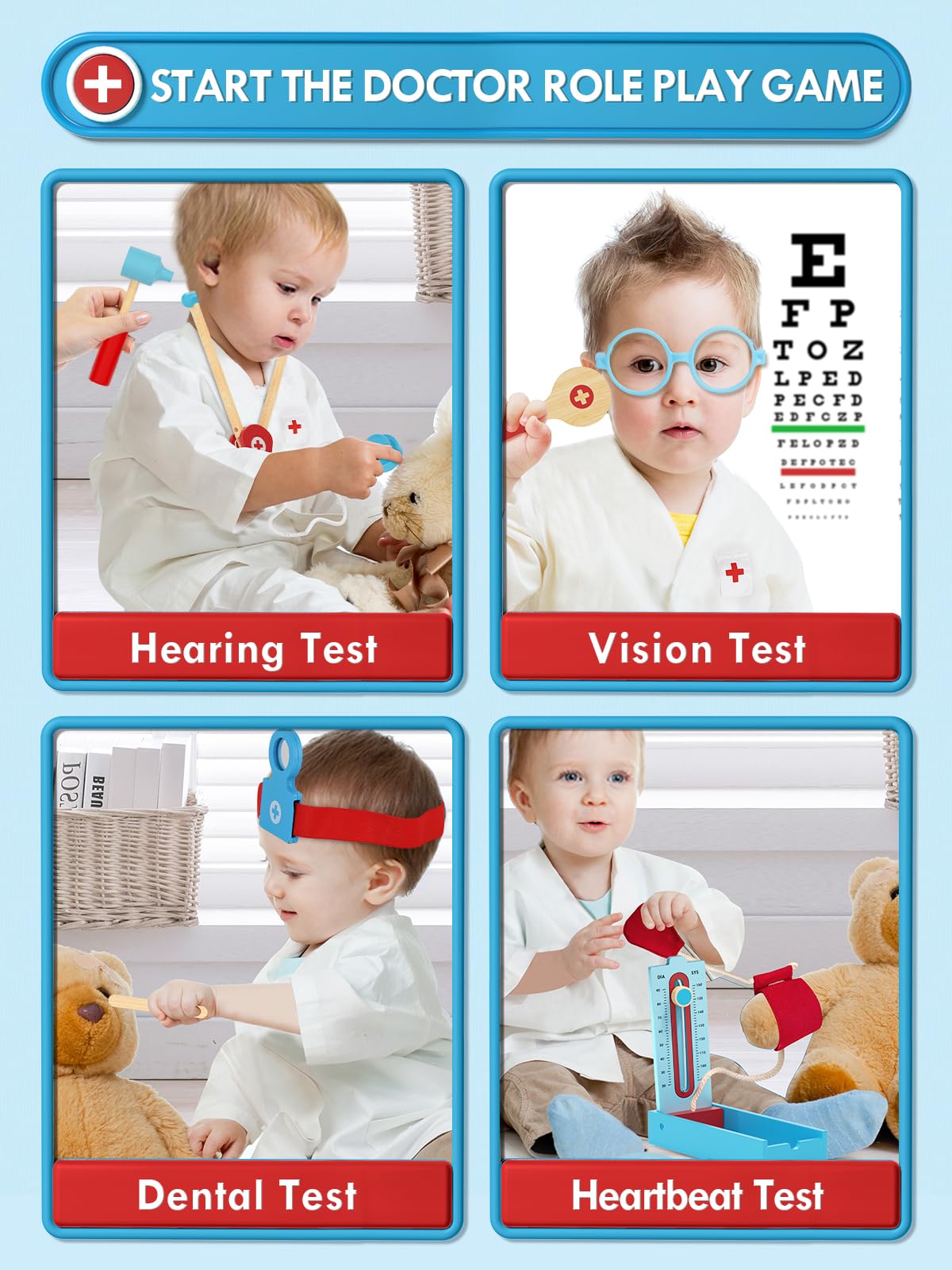 Lehoo Castle Doctor Kit organ cards help toddlers learn body parts safely