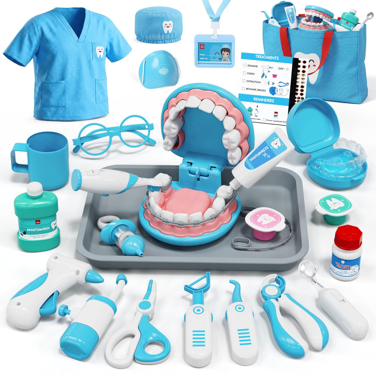 Lehoo Castle Doctor Kit with teeth model for engaging dental play and learning.