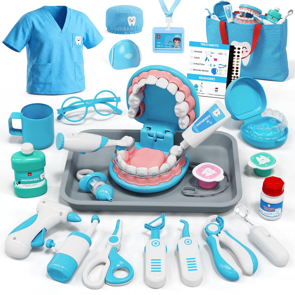Lehoo Castle Doctor Kit with teeth model for engaging dental play and learning.
