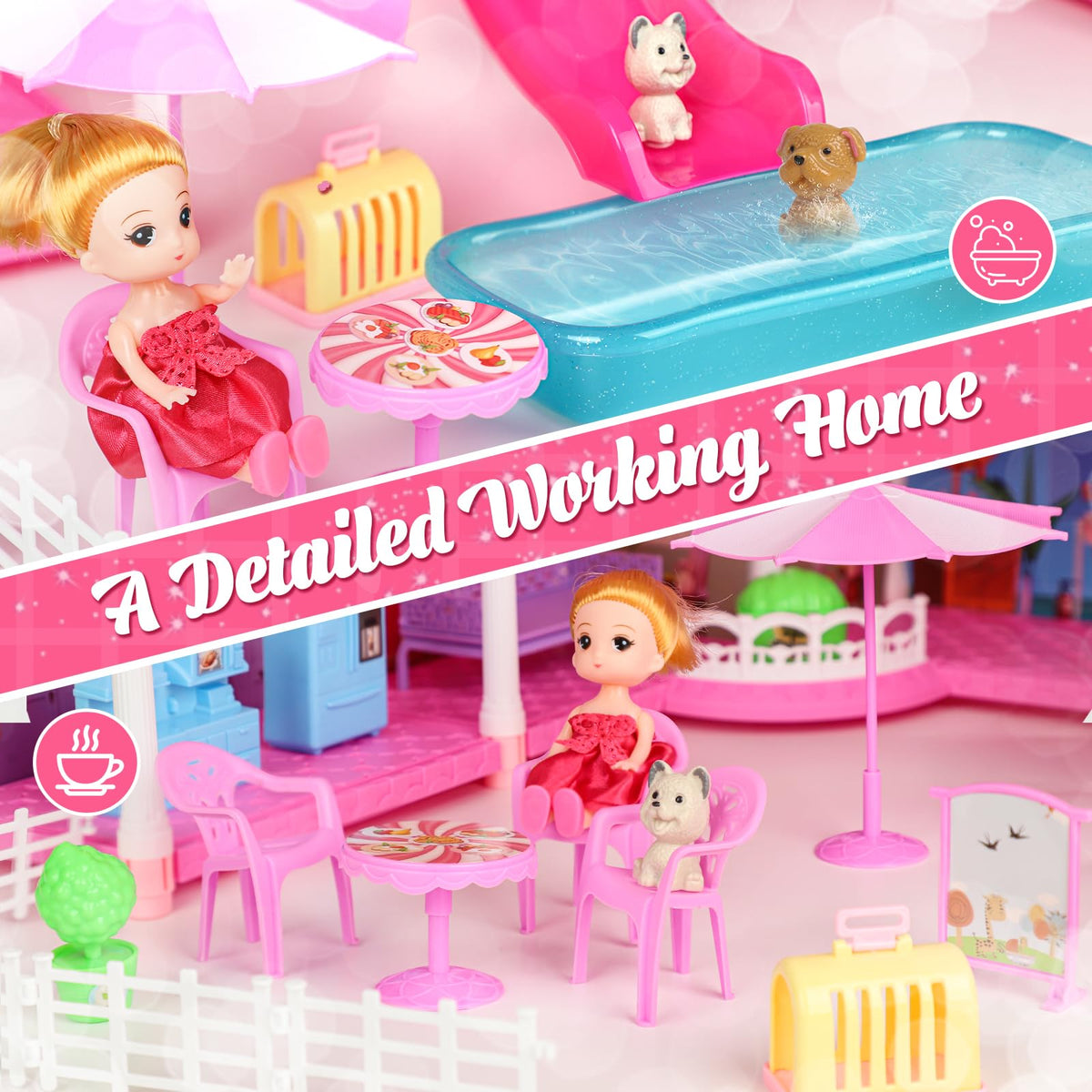 Lehoo Castle Dreamhome dolls and pets ready for storytelling adventures