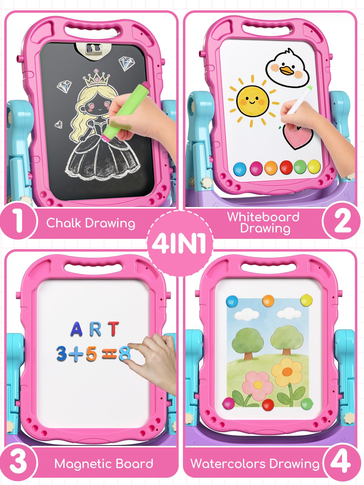 Lehoo Castle 360-degree rotatable board enables drawing from any angle.
