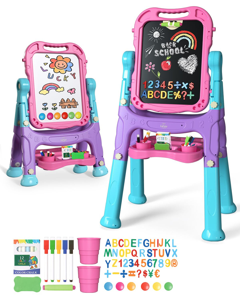 Lehoo Castle 4-in-1 easel setup for versatile art play anywhere.