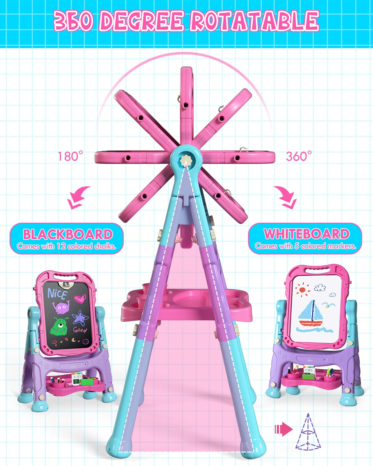 Lehoo Castle color options blue purple pink inspire imaginative art sessions.