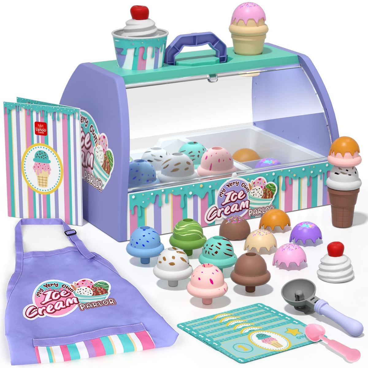 Lehoo Castle ice cream counter playset sparks imaginative pretend play and social interaction.