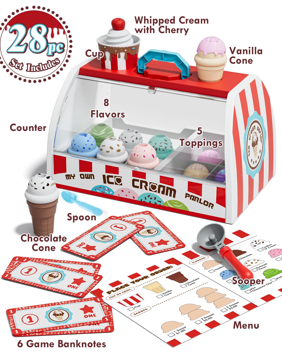 Lehoo Castle ice cream flavors set adds color and texture for imaginative play