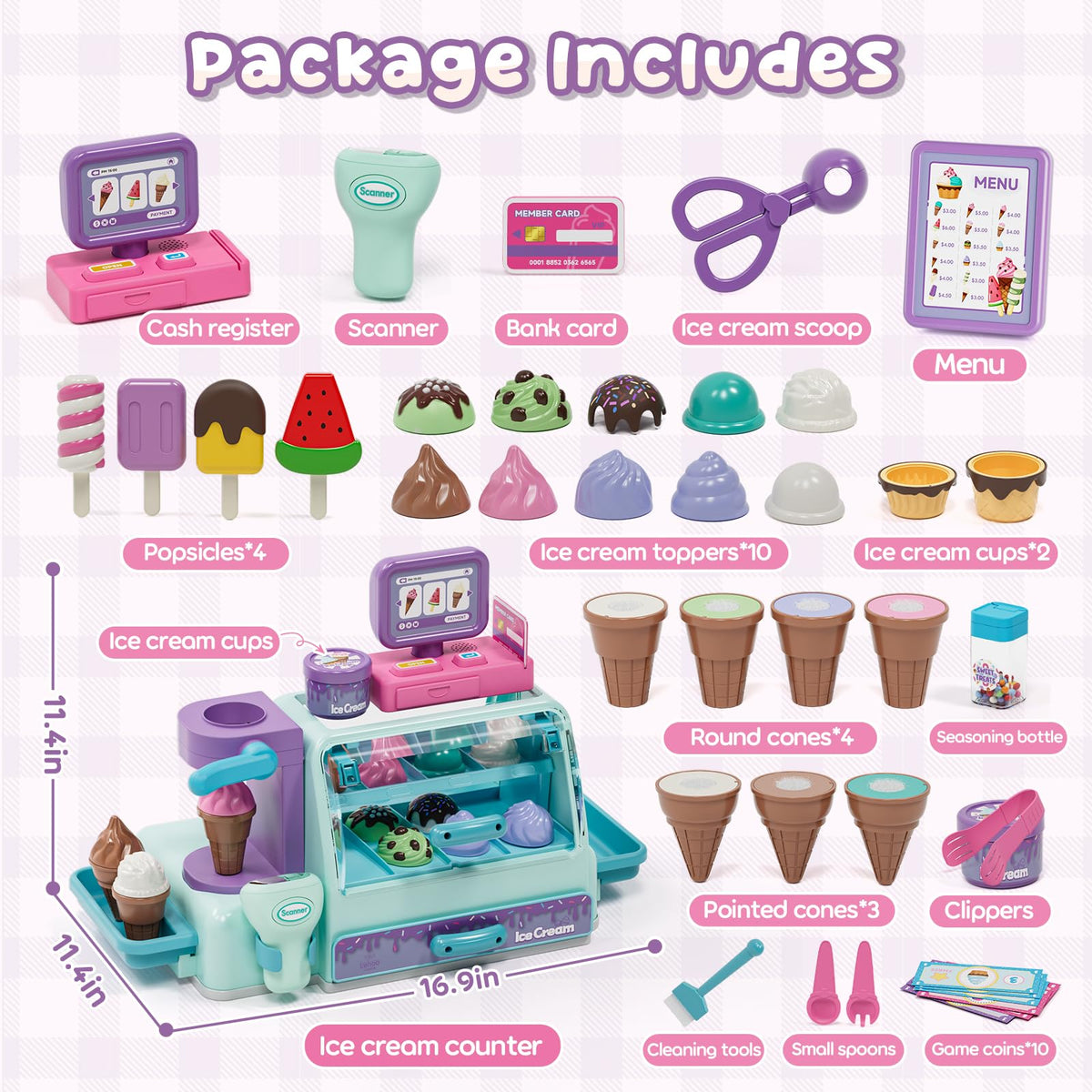 Lehoo Castle ice cream popsicles and cones for creative play.