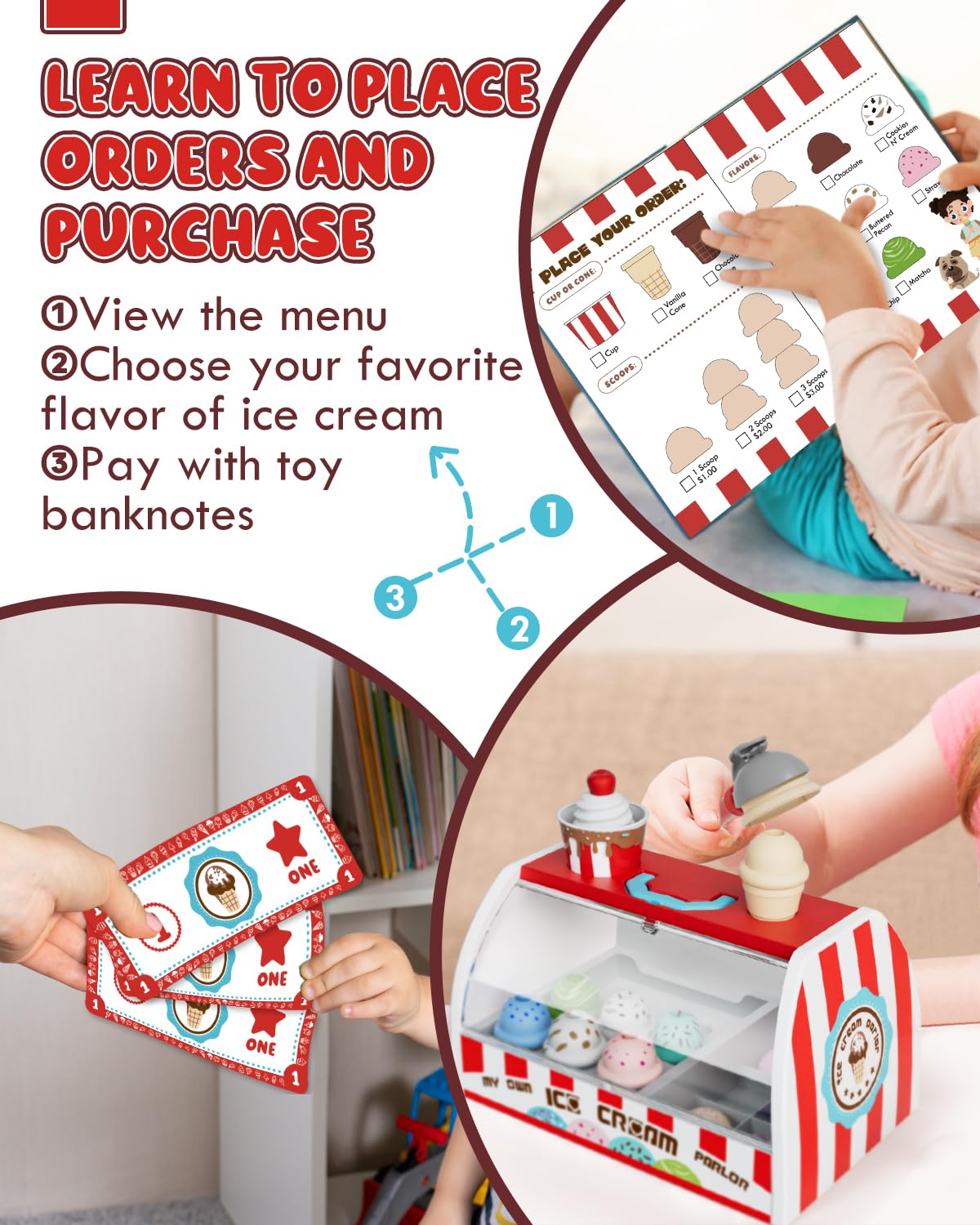 Lehoo Castle ice cream toppings collection enhances counting and sorting during role play