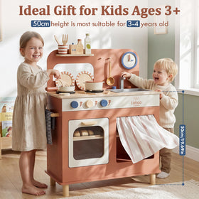 Lehoo Castle stovetop and oven inspire realistic pretend cooking sessions.