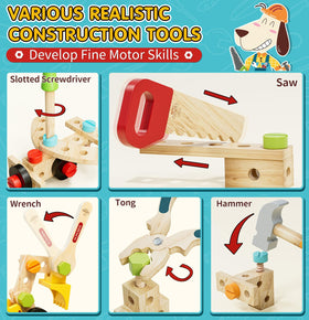 Lehoo Castle Kids Tool Set five tools, encouraging imaginative construction and motor skill practice.