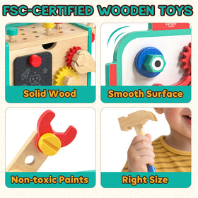 Lehoo Castle magnetic door belly keeps parts secure during pretend play.