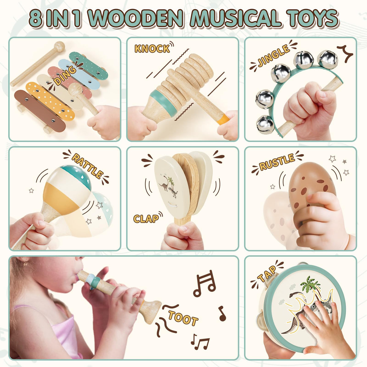 Lehoo Castle wooden maracas inviting little hands to explore motion and beat